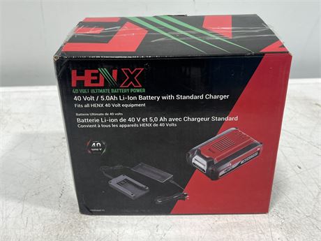 (NEW) HENX 40 VOLT BATTERY W/CHARGER