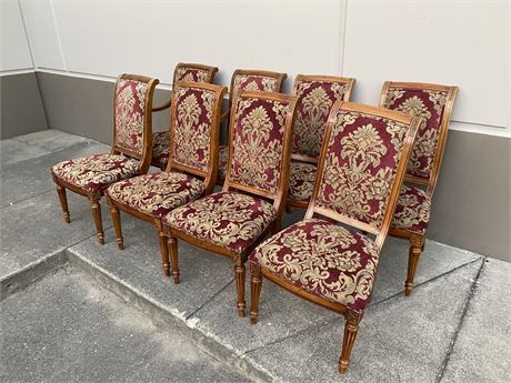8 VINTAGE EATHAN ALLEN WOOD CHAIRS