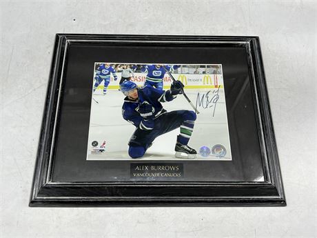 SIGNED ALEX BURROWS CANUCKS PICTURE (16.5”x13.5”)