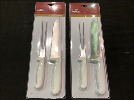 (2) TWO PIECE KNIFE SETS (NEW)