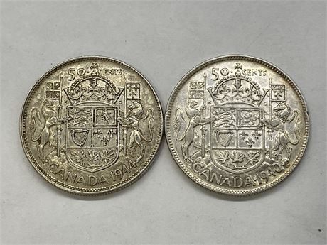 1940 + 1944 50 CENT COINS