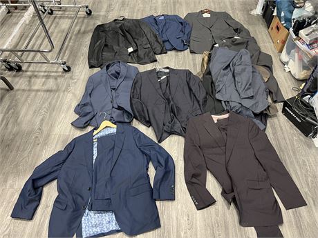 LOT OF CUSTOM SUITS - MADE IN ITALY, CANADA, ETC