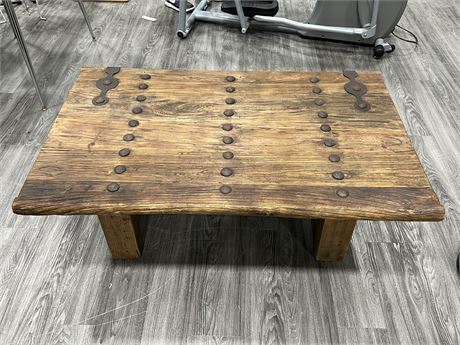 RECLAIMED 1700’S DOOR CONVERTED TO COFFEE TABLE 56”x35”x17”