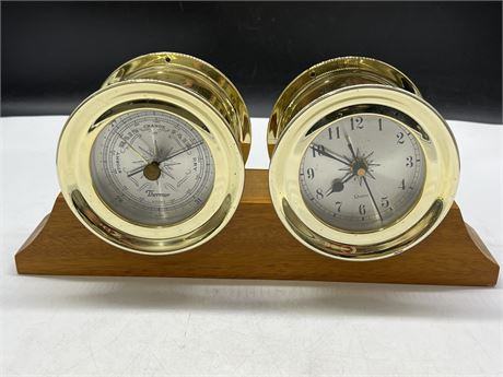 THERMOR BAROMETER / CLOCK SET (14” wide)