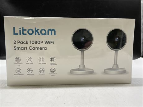SEALED LITOKAM 2 PACK 1080P WIFI SMART CAMERA