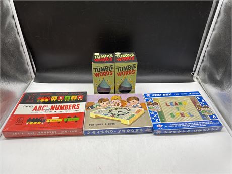 5 BOXES OF SEALED 1960’S TOYS
