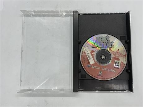 HERC’S ADVENTURE - SEGA SATURN - WITH OG BOX, NO FRONT COVER OR INSTRUCTIONS