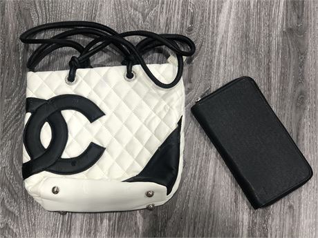 CHANEL PURSE AND LOUIS V WALLET (AUTHENTICITY UNKNOWN)
