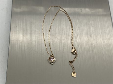 GOLD PLATED SWAROVSKI CRYSTAL STONES NECKLACE, MARKED (17”)