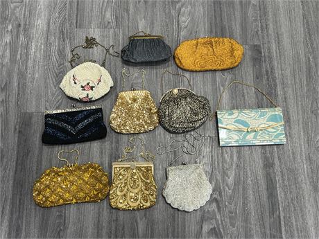 10 VINTAGE SMALL PURSES / CLUTCHES