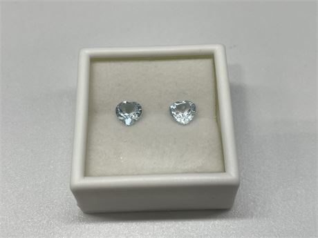 GENUINE BLUE TOPAZ HEARTS 2CT TOTAL WEIGHT