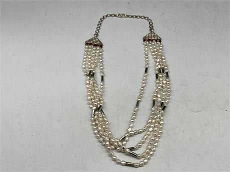 5 STRAND PEARL NECKLACE (23”)