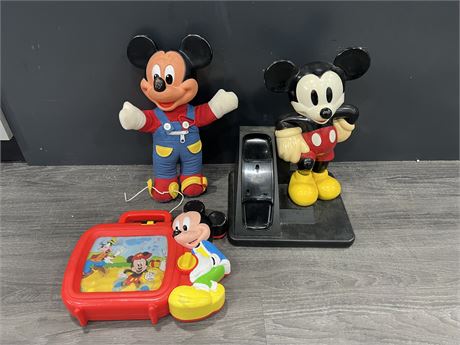 3 VINTAGE MICKEY MOUSE PIECES - 14”