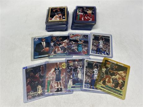 40+ PENNY HARDAWAY & ALONZO MOURNING ROOKIE CARDS - ALL IN TOPLOADERS