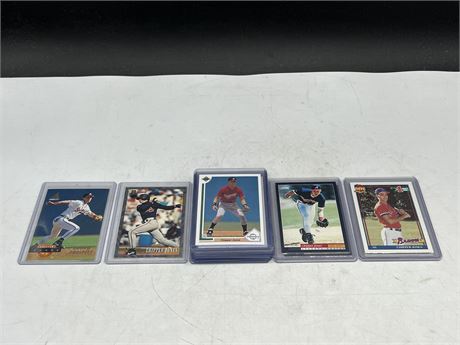 17 CHIPPER JONES CARDS - STACKED CARDS ARE MULTIPLES