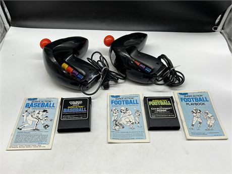 2 COLECO VISION SPORTS GAMES & 2 CONTROLLERS
