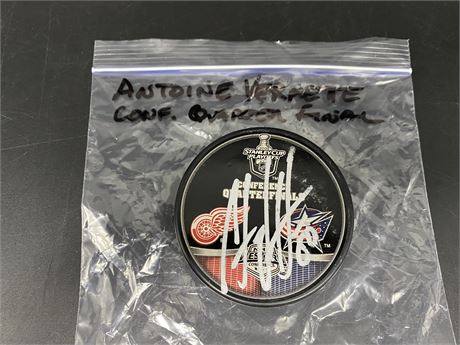 ANTOINE VERMETTE SIGNED PLAYOFF PUCK