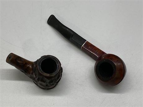 2 ANTIQUE WOOD PIPES