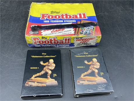 SEALED TOPPS 1988 FOOTBALL PACK & 2 HEISMAN COLLECTION PACKS
