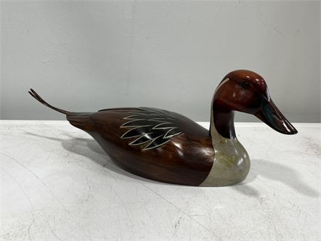 HAND MADE WOOD PINTAIL DUCK BY DAVID JACKSON (15.5”)