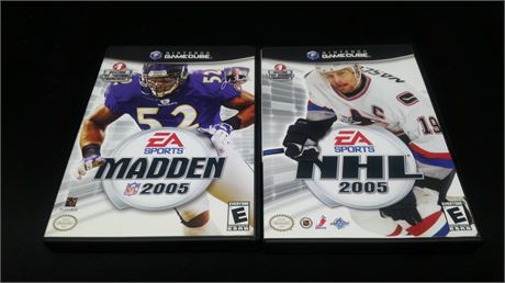 VERY GOOD CONDITION  - NHL 2005 & MADDEN 2005 - GAMECUBE