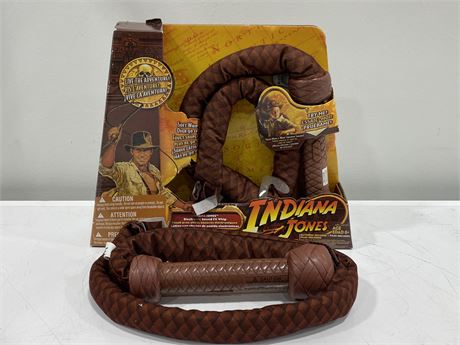 2 INDIANA JONES TOY WHIPS W/ SOUND EFFECTS