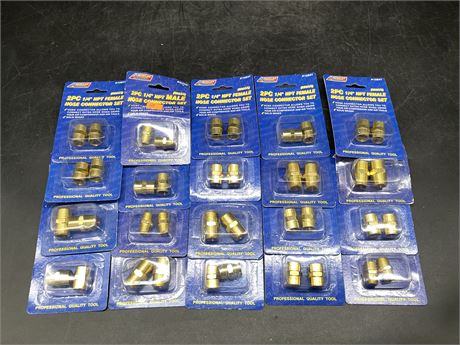 20 NEW HOSE (AIR) CONNECTOR SETS (ASSORTED SIZES)