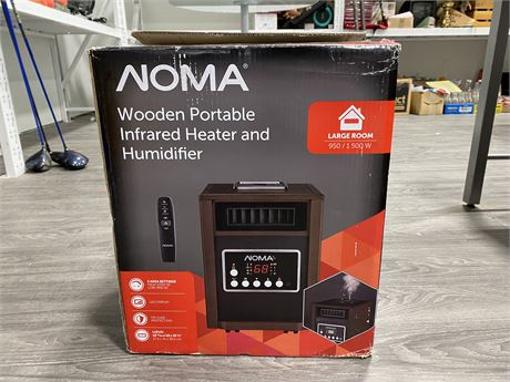 NEW IN BOX NUMA WOODEN PORTABLE INFRARED HEATER & HUMIDIFIER