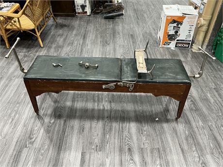 ANTIQUE TRACTION TABLE / MEDICAL TABLE - 5FT LONG