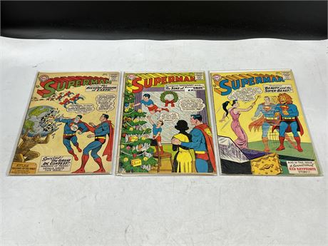 3 VINTAGE SUPERMAN COMICS