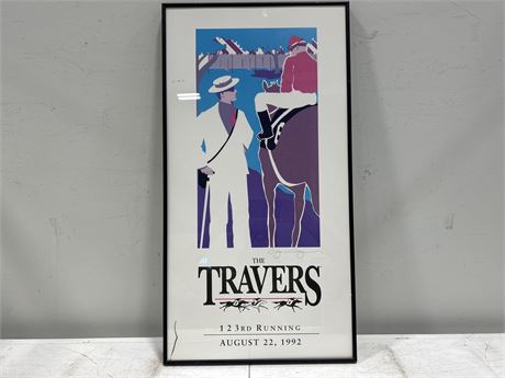 1992 TRAVERS STAKES POSTER SIGNED BY ARTIST GREG MONTGOMERY