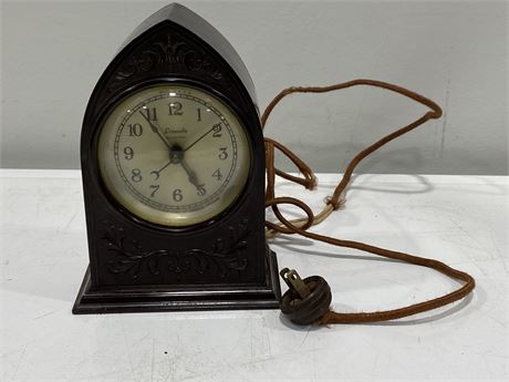 VINTAGE LINCOLN ELECTRIC DESK CLOCK (7” tall, untested)