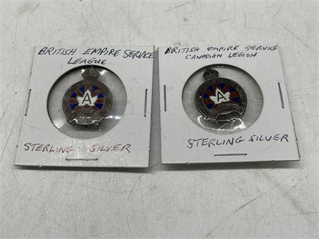 2 STERLING SILVER BRITISH EMPIRE PINS