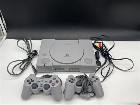 COMPLETE PS1 CONSOLE W/ 2 CONTROLLERS & CORDS