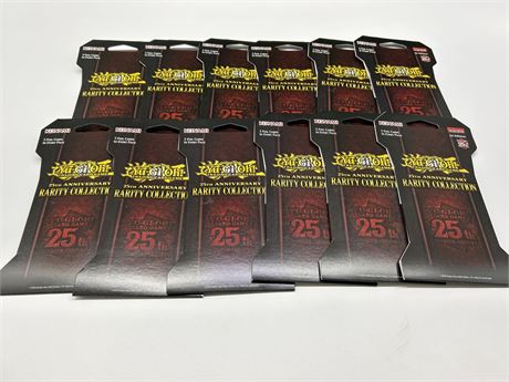 12 PACKS OF 25TH ANNIVERSARY RARITY COLLECTION YUGIOH CARDS-5 PER PACK