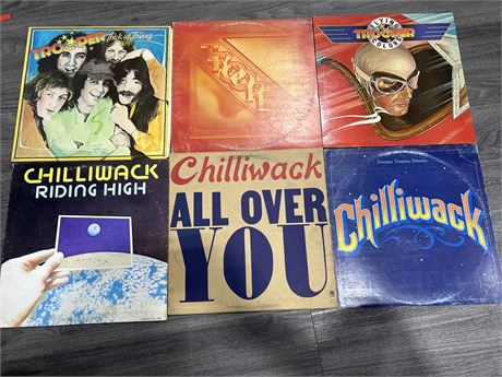 6 LP’S - CHILLIWACK & TROOPER - VARIOUS CONDITIONS