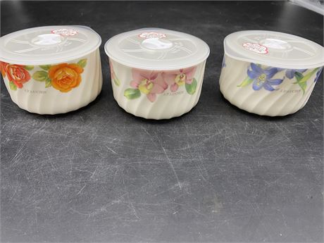 3 CHIFFON J.P. LUCIEN GLASS CONTAINERS