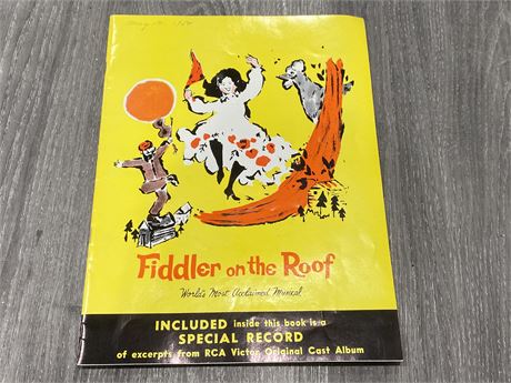 FIDDLER ON THE ROCKS PLAYBILL W/ORIGINAL RECORD