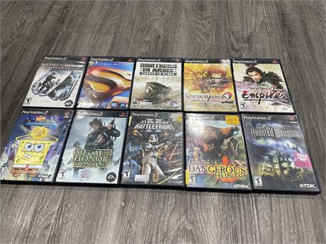 10 MISCELLANEOUS PS2 GAMES (CONDITION VARIES)