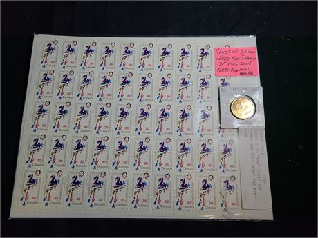 SHEET OF 50 NEW TERRY FOX STAMPS