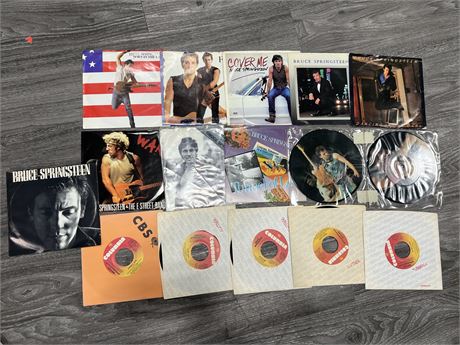 15 BRUCE SPRINGSTEEN 45RPM RECORDS - EXCELLENT (E)