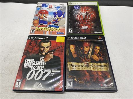 LOT OF 4 MISC VIDEO GAMES