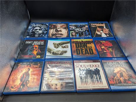 12 BLU-RAY HORROR MOVIES - VERY GOOD CONDITION