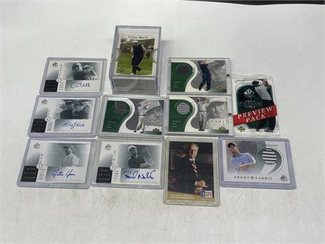 GOLF CARDS INCL: 4 JERSEY, 4 AUTO, 2001 WAX PACK, ETC
