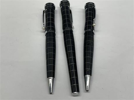 3 MONTBLANC BALL POINT PENS (UNAUTHENTICATED)