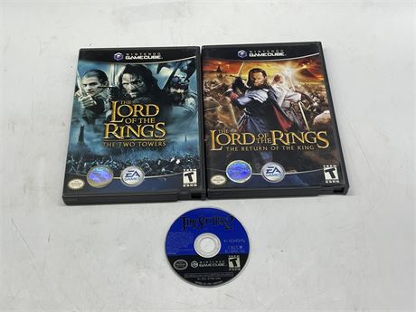 2 LORD OF THE RINGS GAMECUBE GAMES & LOOSE DISC TIME SPLITTERS 2
