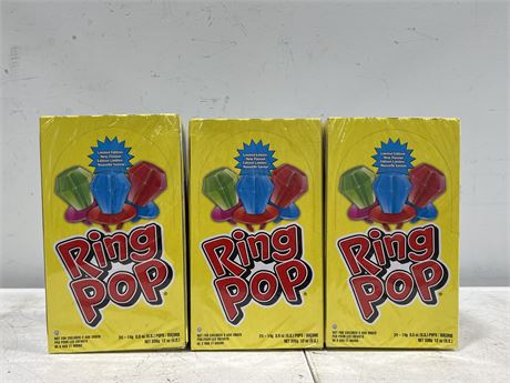 3 NEW BOXES OF RING POPS - 24 PER BOX - EXPIRATION 21/FEB/2025