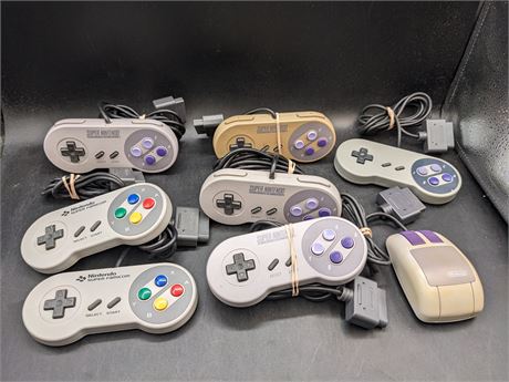 SNES CONTROLLERS - SOME WORKING SOME NEEDING REPAIRS - AS IS