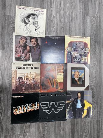 10 MISC. COUNTRY RECORDS (GOOD CONDITION)