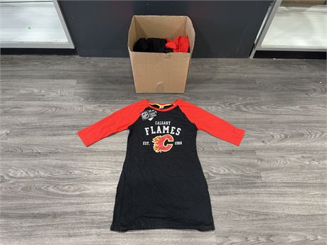 9 NEW W/ TAGS CALGARY FLAMES LADIES TOPS - SIZES S - XL